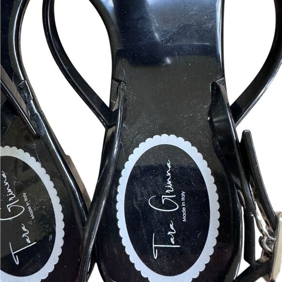 TARA GRINNA SWIMWEAR LLARIA JELLY SANDALS Back Strap Crystals Black 39 - Picture 6 of 9